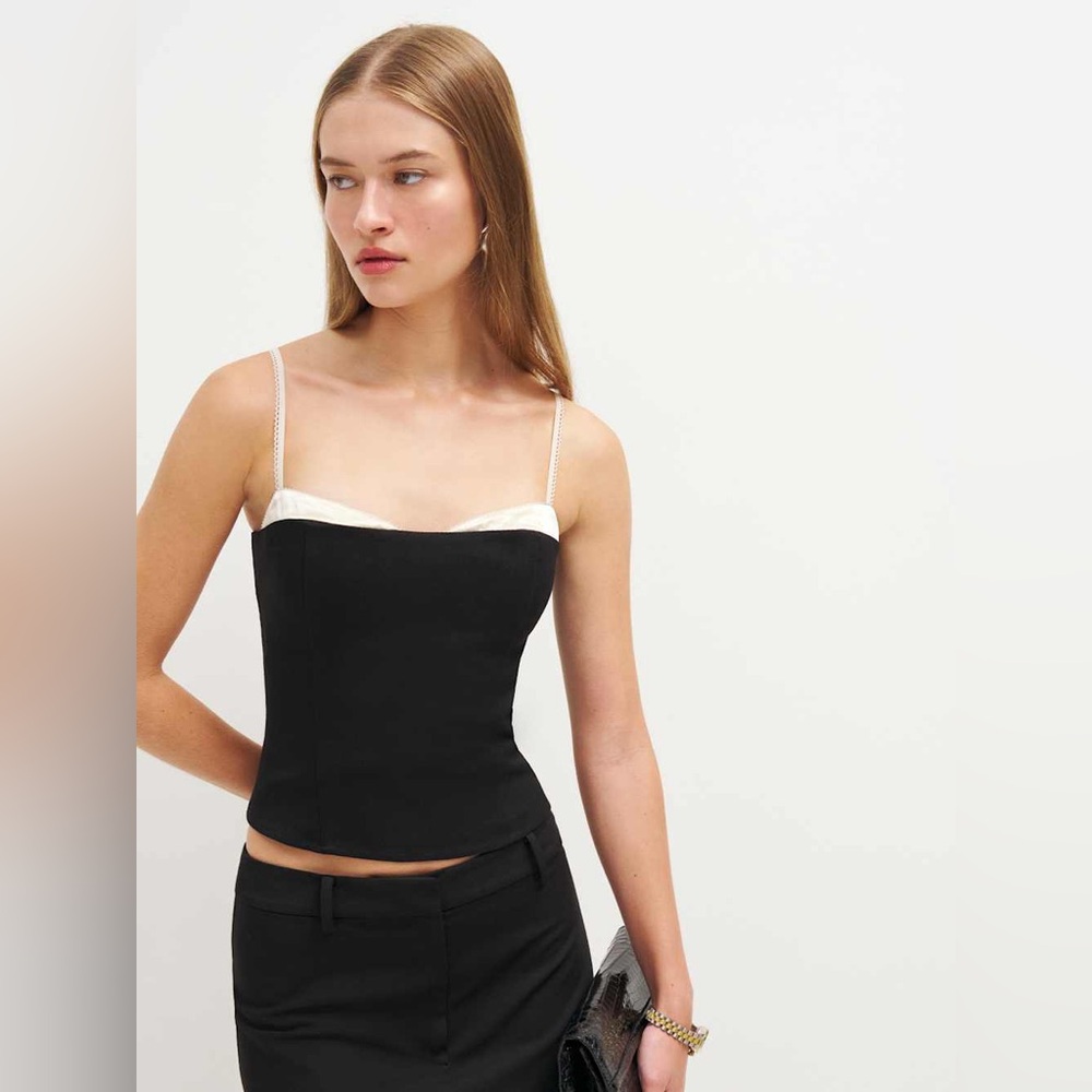 Reformation Melanie top in black - size 0